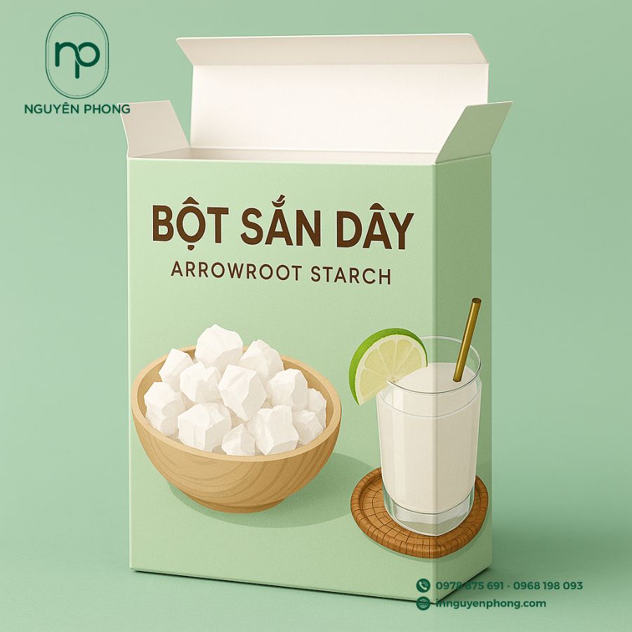 In Hộp Giấy Đựng Bột Sắn Dây